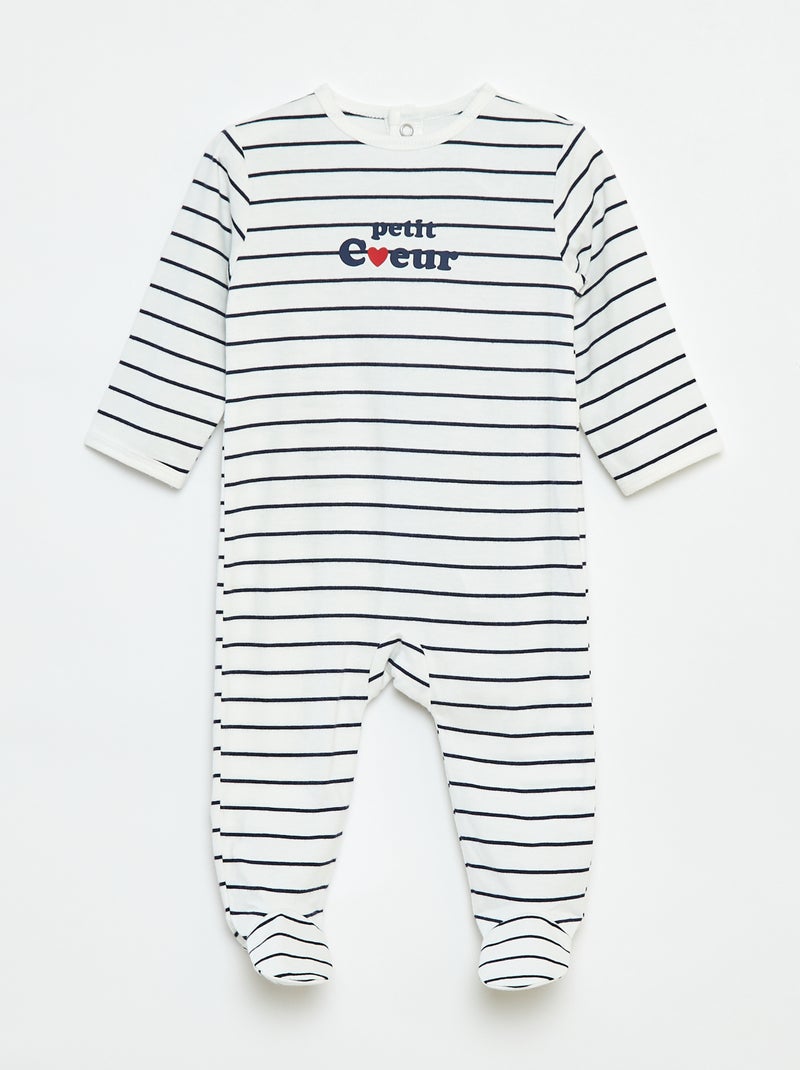 Babygrow 'Raposa' com abertura com molas de pressão atrás Branco - Kiabi