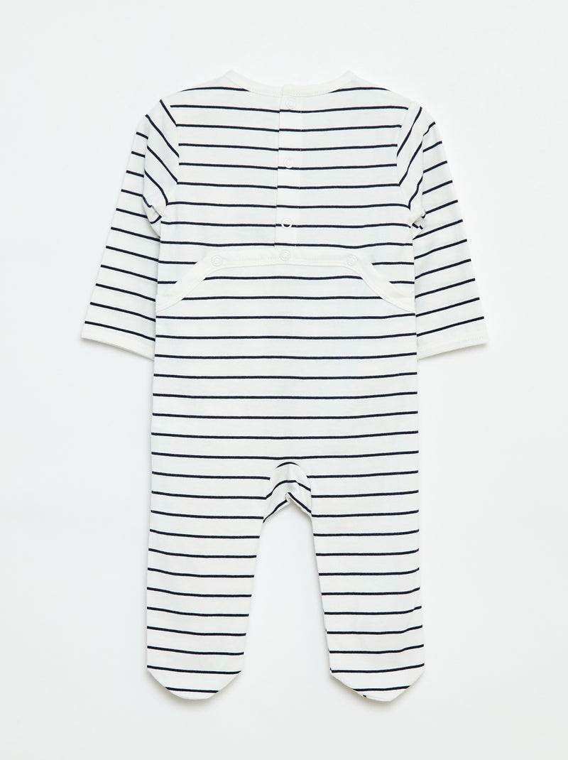 Babygrow 'Raposa' com abertura com molas de pressão atrás Branco - Kiabi