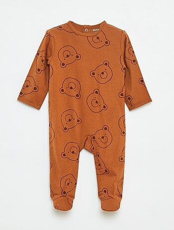 Babygrow 'Raposa' com abertura com molas de pressão atrás