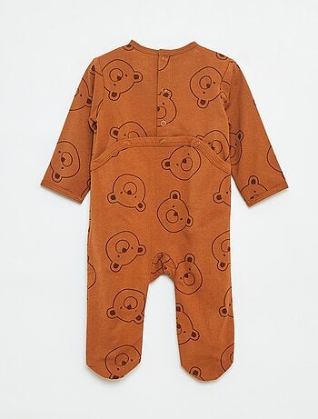 Babygrow 'Raposa' com abertura com molas de pressão atrás