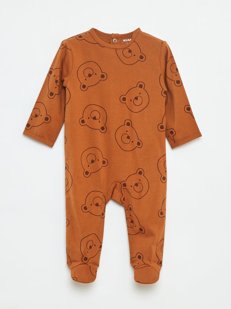 Babygrow 'Raposa' com abertura com molas de pressão atrás Castanho - Kiabi