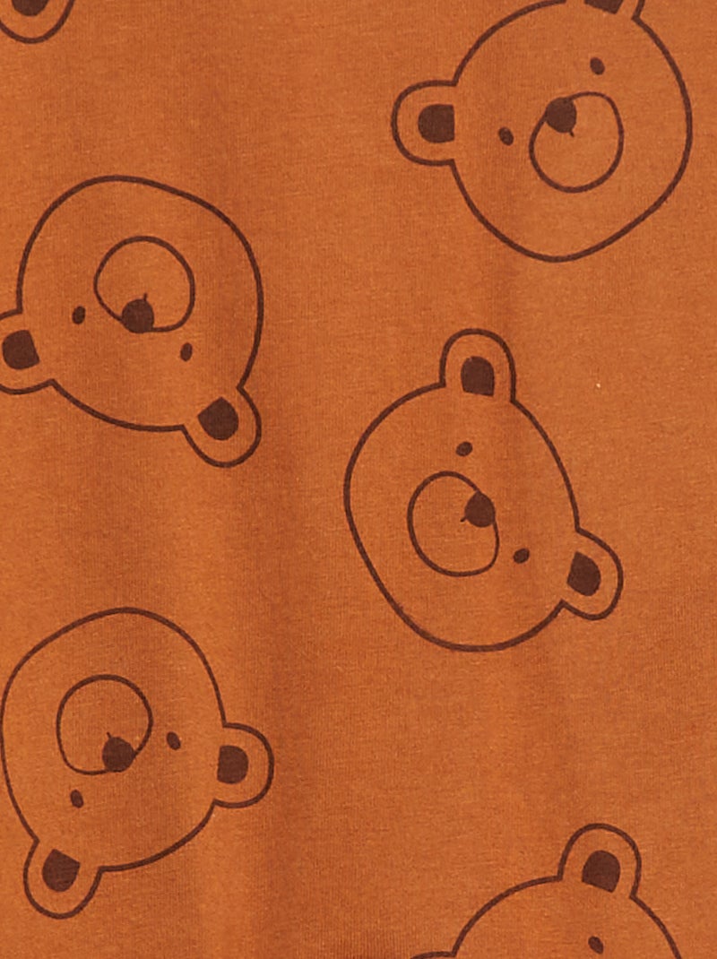 Babygrow 'Raposa' com abertura com molas de pressão atrás Castanho - Kiabi