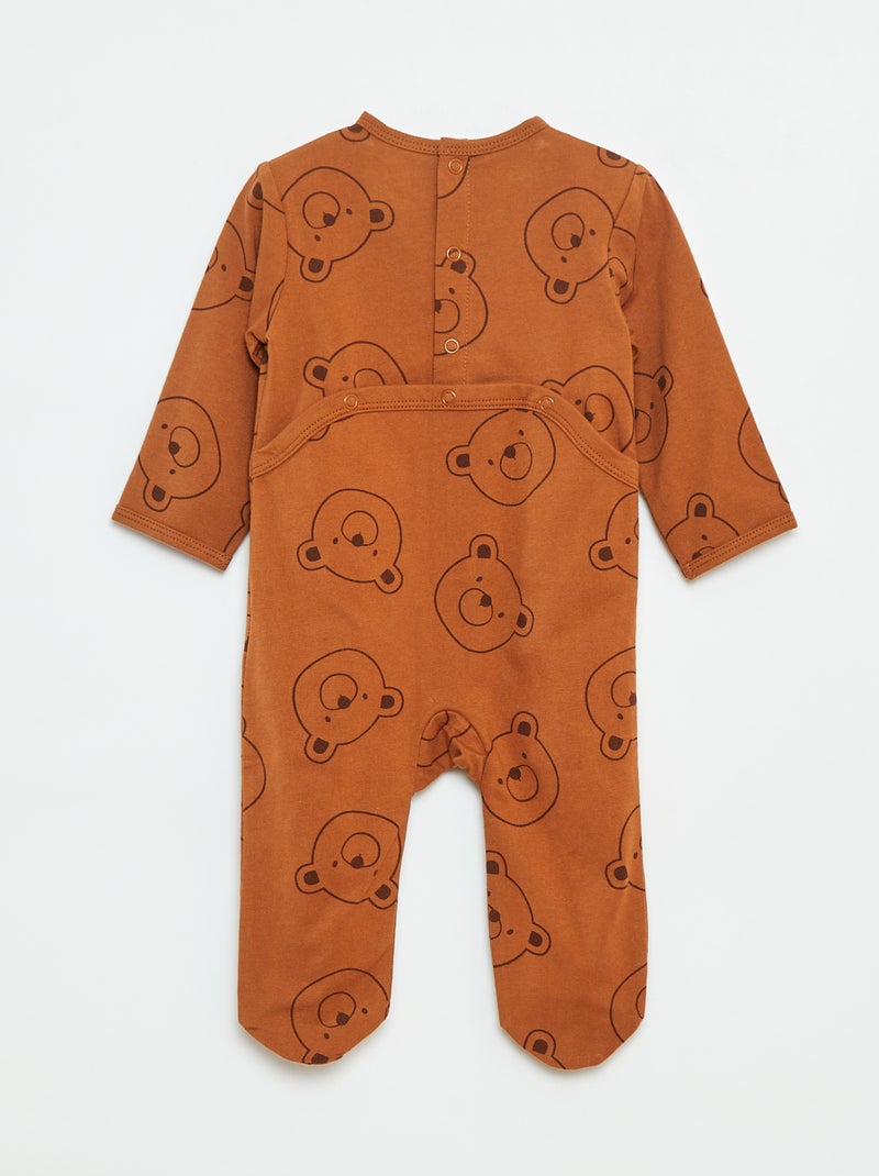 Babygrow 'Raposa' com abertura com molas de pressão atrás Castanho - Kiabi