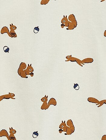 Babygrow 'Raposa' com abertura com molas de pressão atrás