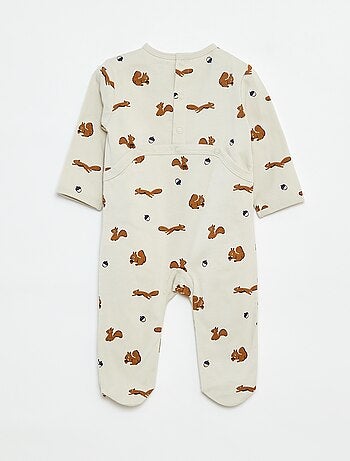 Babygrow 'Raposa' com abertura com molas de pressão atrás