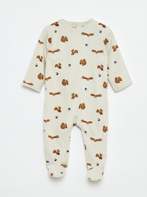 Babygrow 'Raposa' com abertura com molas de pressão atrás - Kiabi