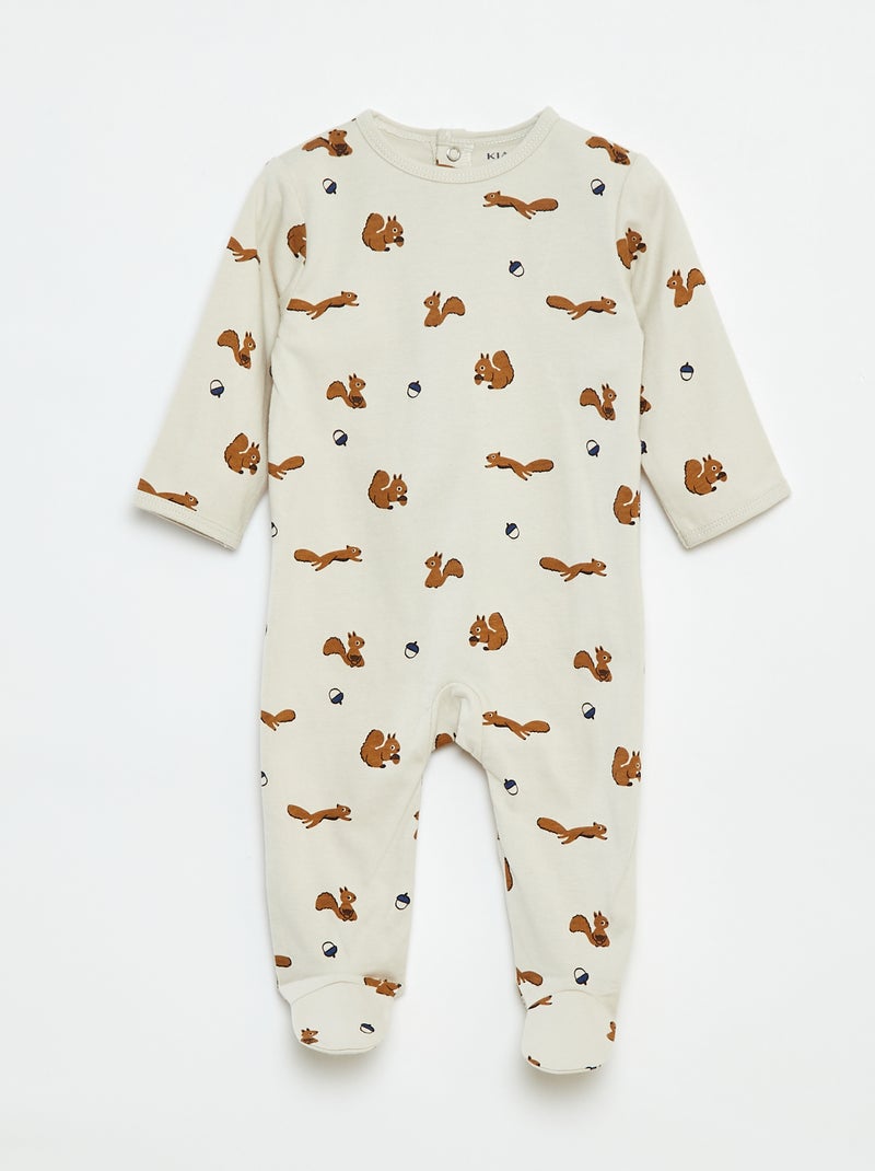 Babygrow 'Raposa' com abertura com molas de pressão atrás Castanho - Kiabi