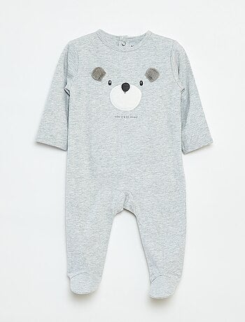 Babygrow 'Raposa' com abertura com molas de pressão atrás