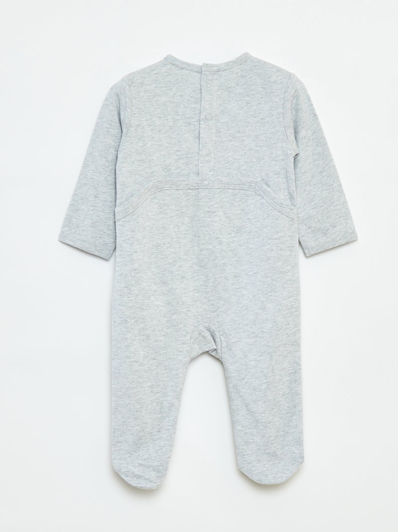 Babygrow 'Raposa' com abertura com molas de pressão atrás Cinza - Kiabi
