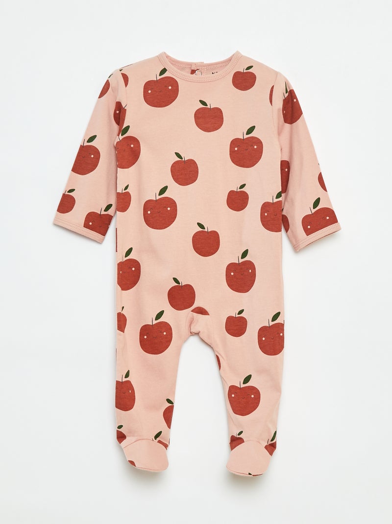 Babygrow 'Raposa' com abertura com molas de pressão atrás Rosa - Kiabi