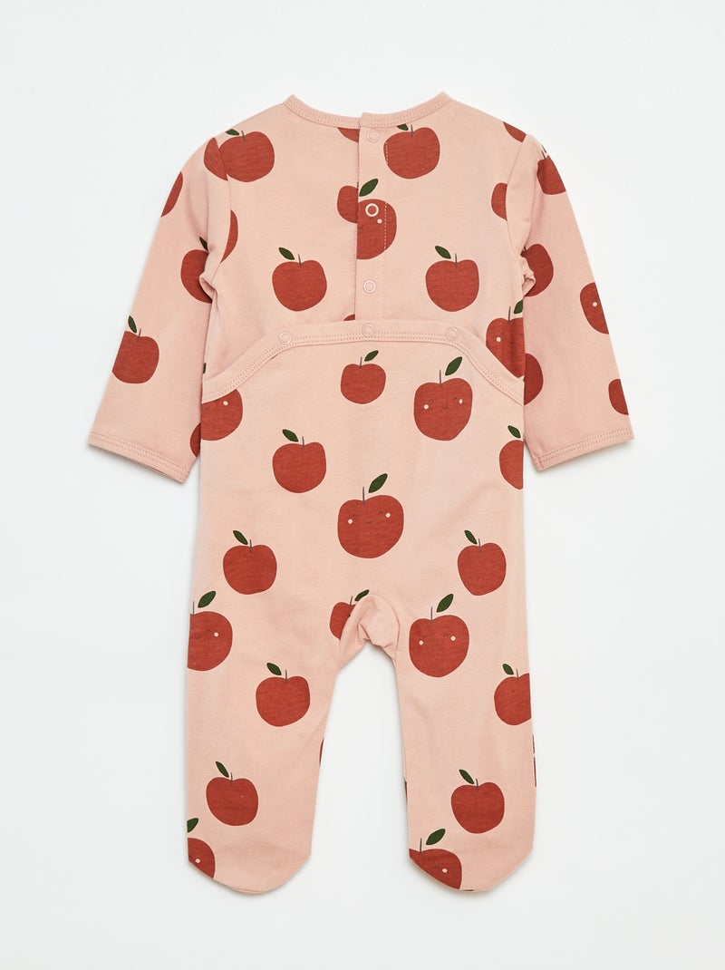 Babygrow 'Raposa' com abertura com molas de pressão atrás Rosa - Kiabi