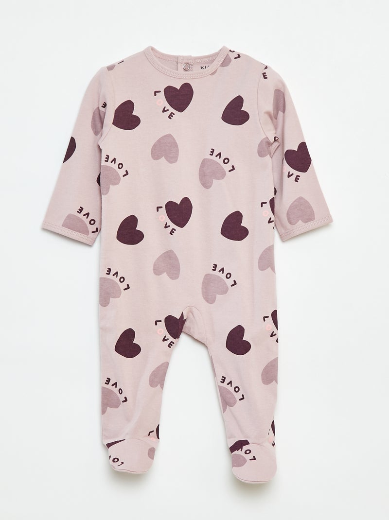 Babygrow 'Raposa' com abertura com molas de pressão atrás Violeta - Kiabi