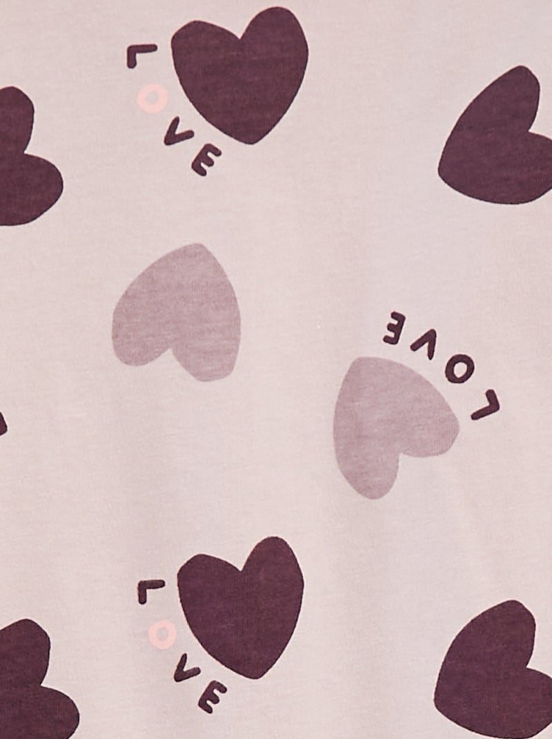 Babygrow 'Raposa' com abertura com molas de pressão atrás Violeta - Kiabi