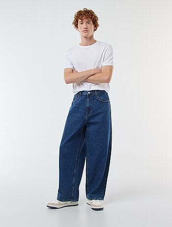 Baggy denim fit em algodão