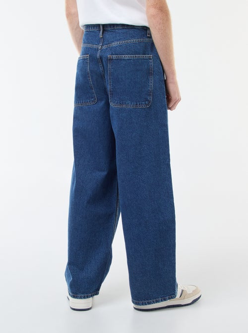 Baggy denim fit em algodão - Kiabi