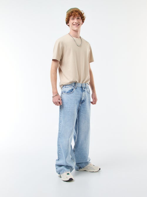 Baggy denim fit em algodão - Kiabi