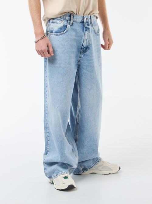 Baggy denim fit em algodão - Kiabi