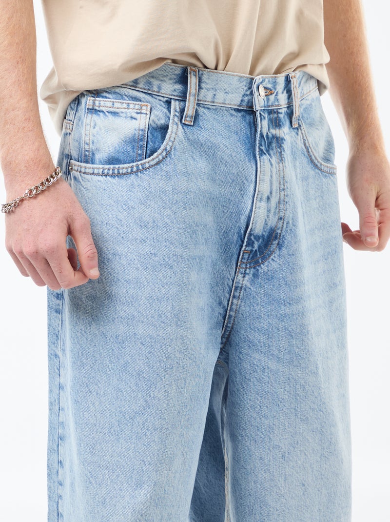 Baggy denim fit em algodão Azul - Kiabi