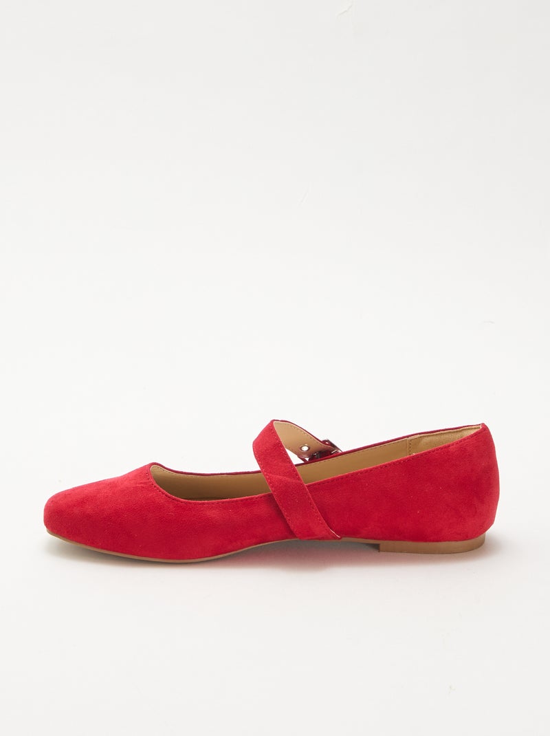 Bailarinas com tiras efeito tachas Vermelho - Kiabi