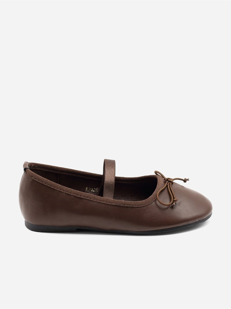 Bailarinas com um laço decorativo Castanho - Kiabi