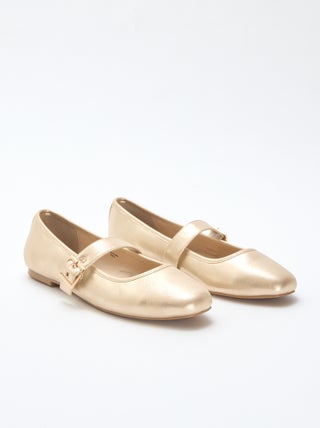 Bailarinas douradas com tiras