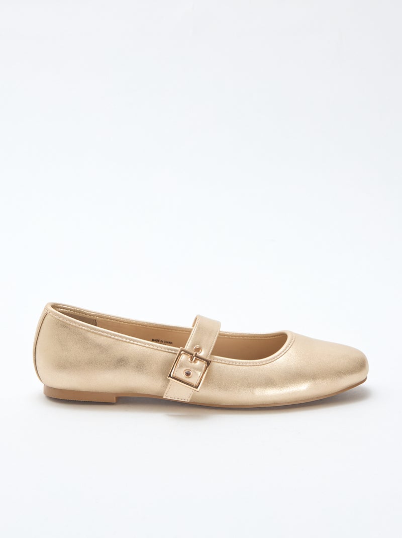 Bailarinas douradas com tiras Amarelo - Kiabi