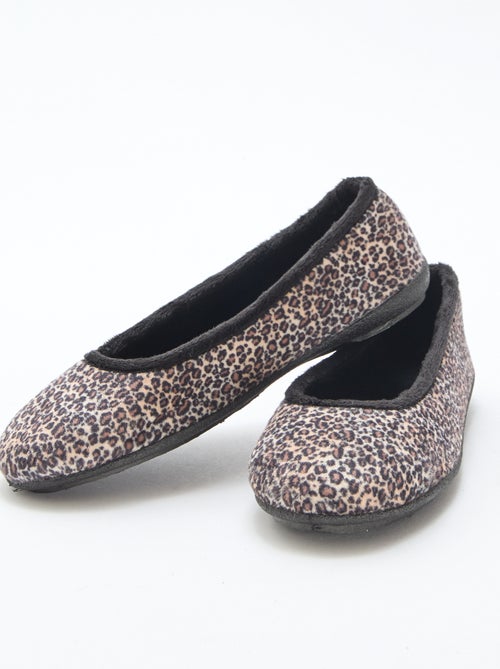 Bailarinas rasas com padrão de leopardo - Kiabi