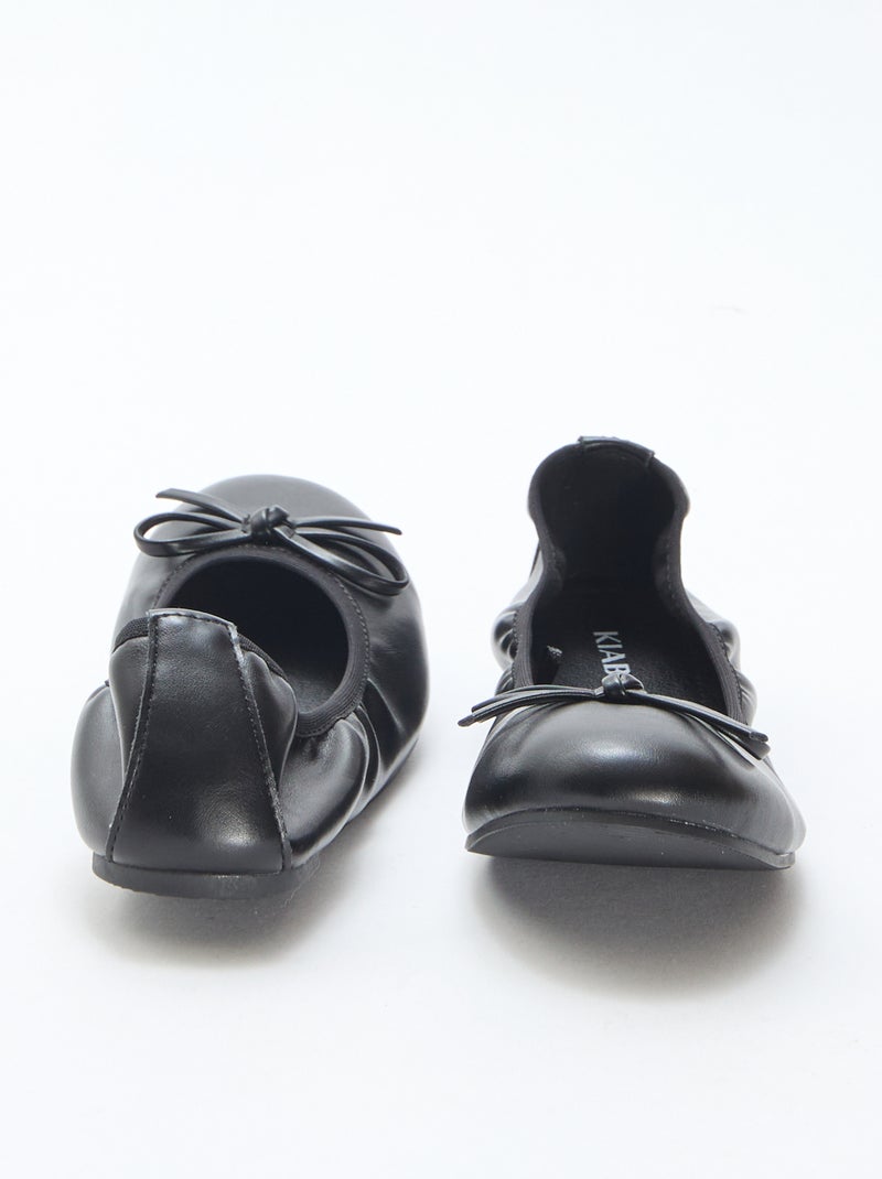 Bailarinas rasas lisas Preto - Kiabi