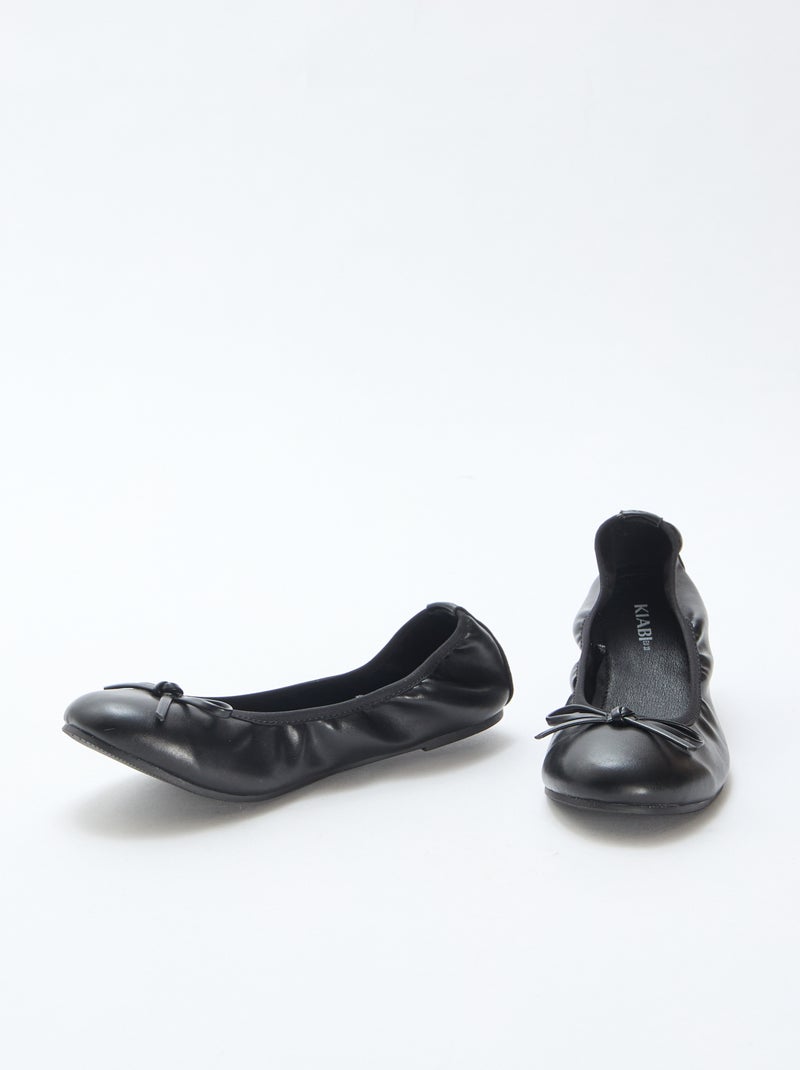 Bailarinas rasas lisas Preto - Kiabi