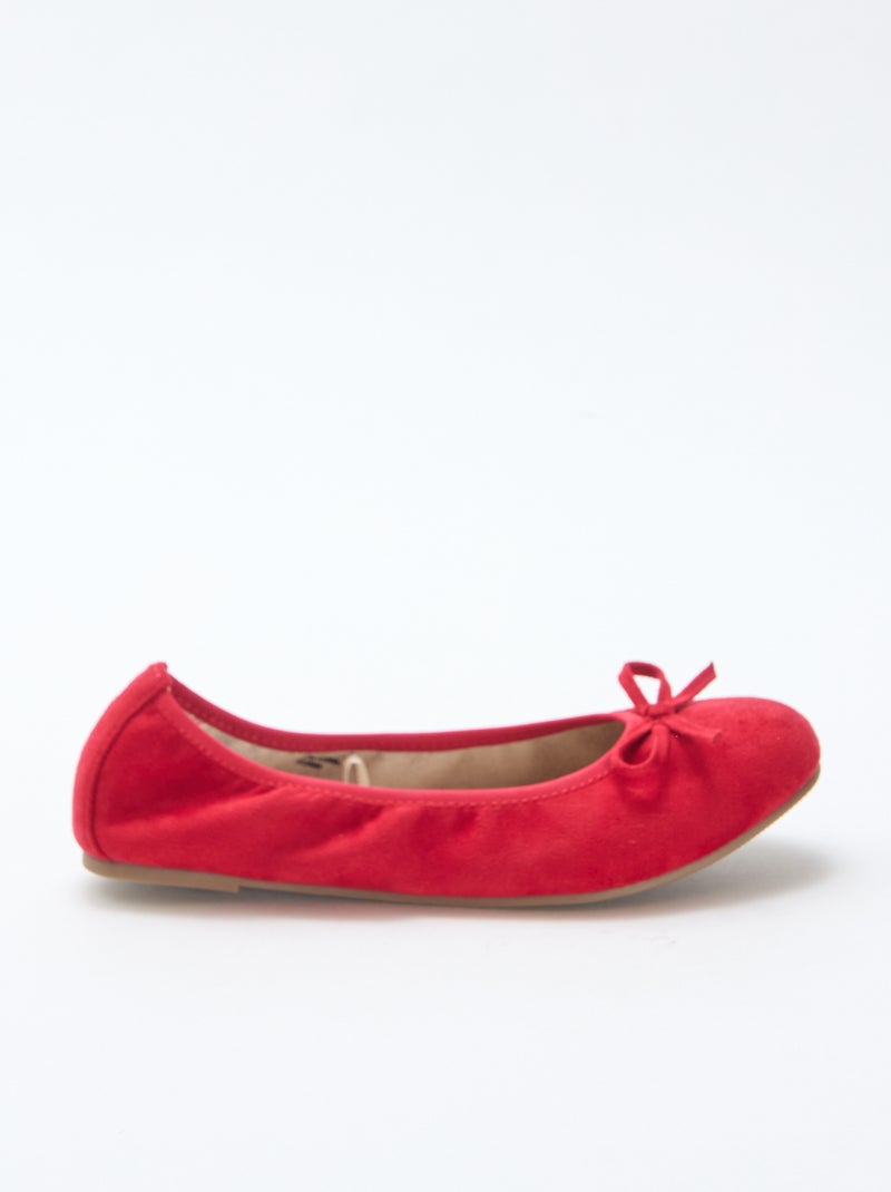 Bailarinas rasas lisas Vermelho - Kiabi