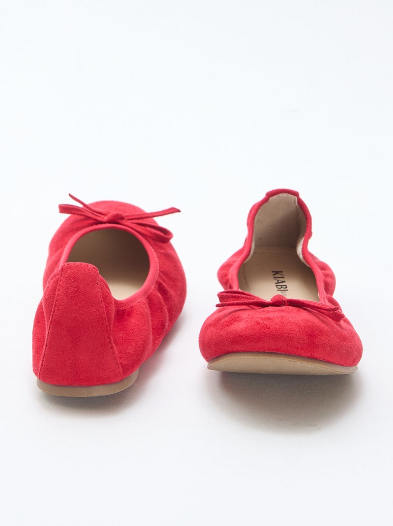 Bailarinas rasas lisas Vermelho - Kiabi