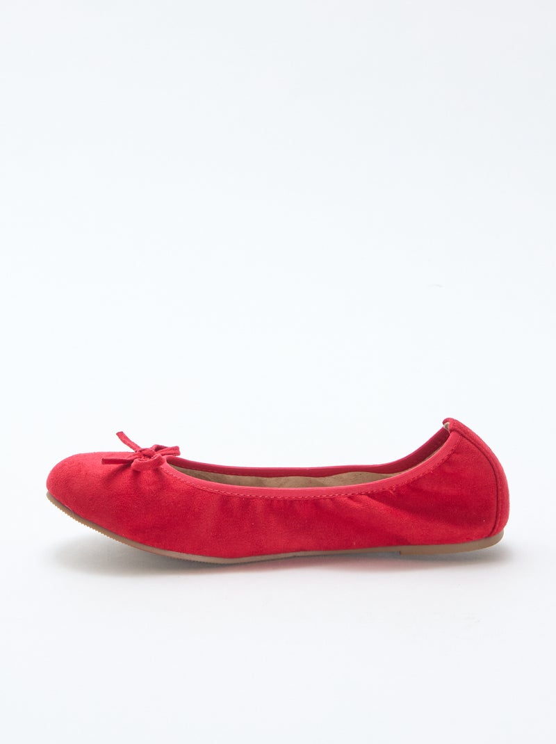 Bailarinas rasas lisas Vermelho - Kiabi