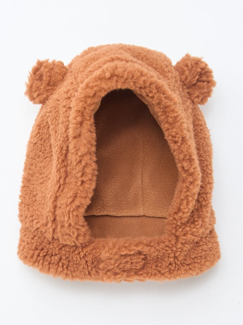 Balaclava animada de urso Castanho - Kiabi