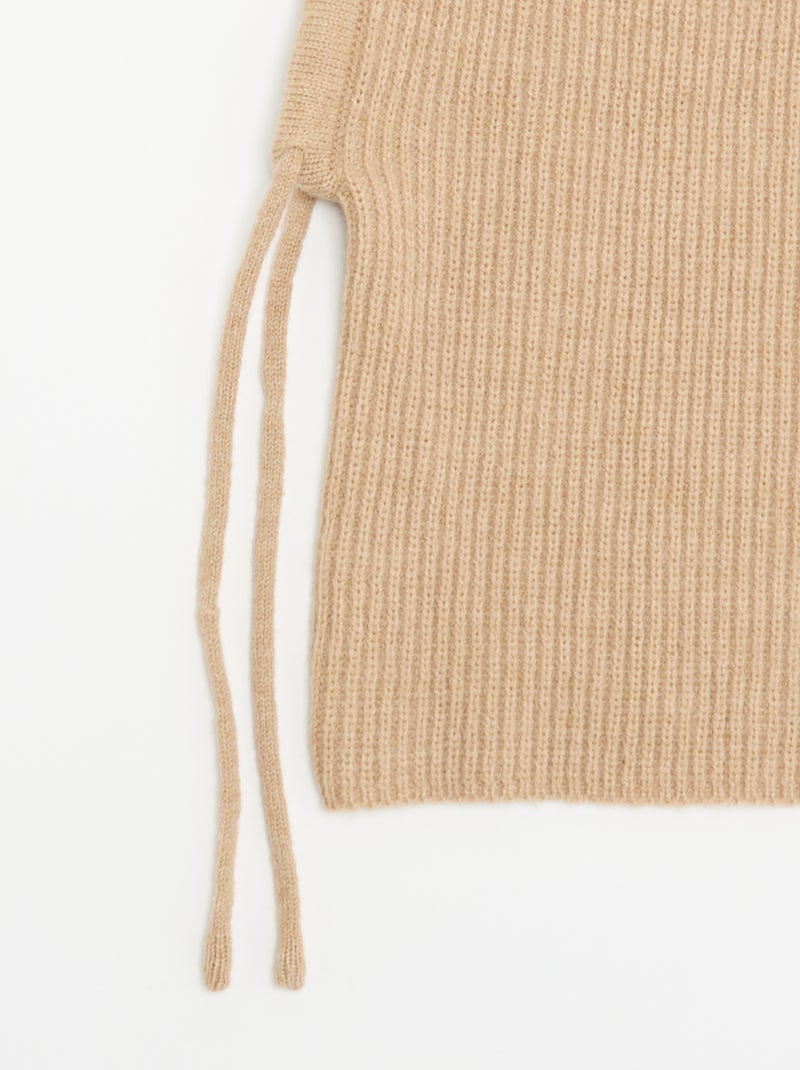 Balaclava canelada lisa Bege - Kiabi