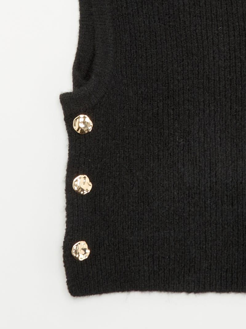 Balaclava com botões dourados Preto - Kiabi