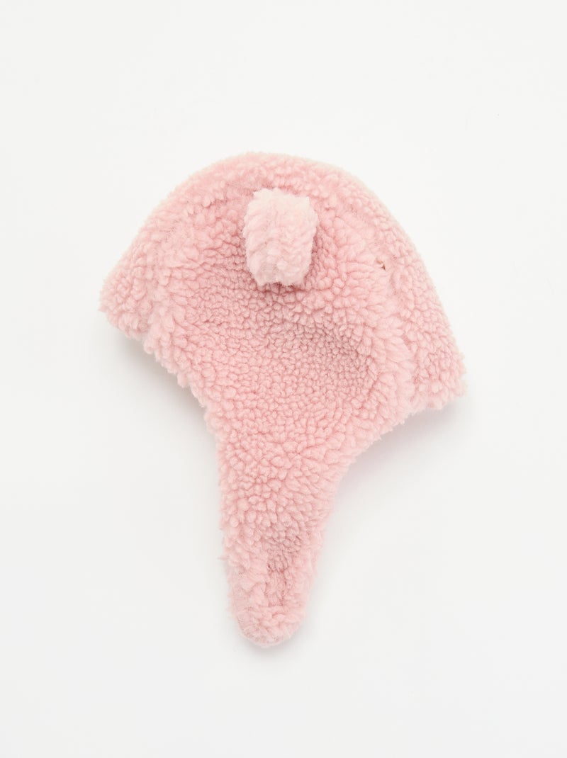 Balaclava com efeito de carneirinho e orelhas divertidas Rosa - Kiabi