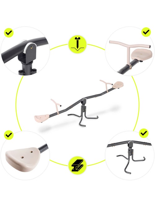 Balanço 2 em 1 hypermotion para jardim com rotação 360° e estrutura resistente - Kiabi