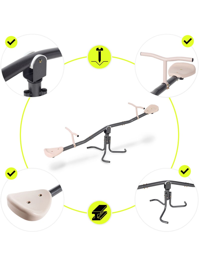 Balanço 2 em 1 hypermotion para jardim com rotação 360° e estrutura resistente Cinza - Kiabi