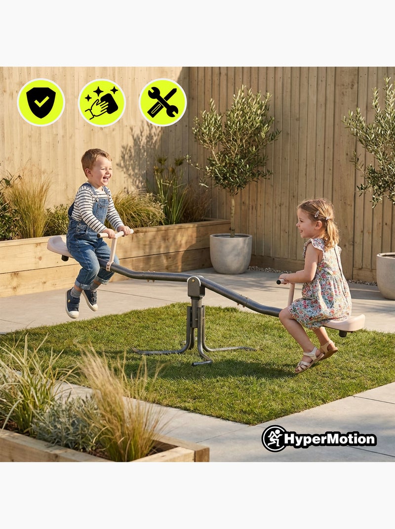 Balanço 2 em 1 hypermotion para jardim com rotação 360° e estrutura resistente Cinza - Kiabi