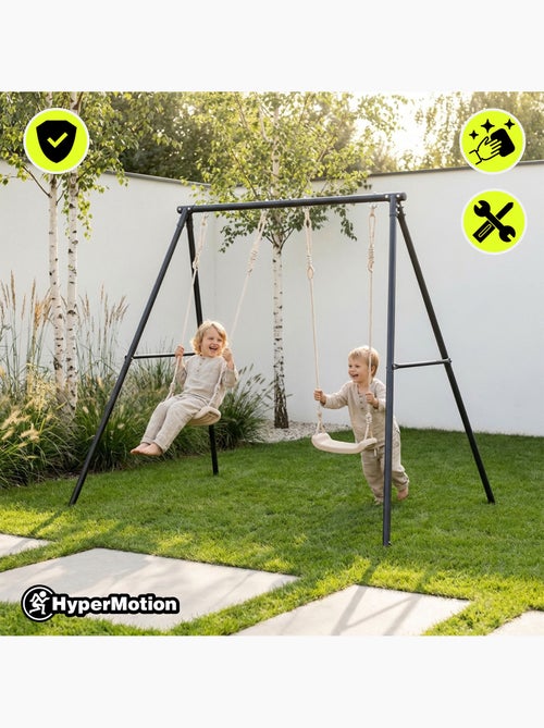 Balanço duplo de jardim hypermotion em aço para crianças dos 3 aos 12 anos - Kiabi