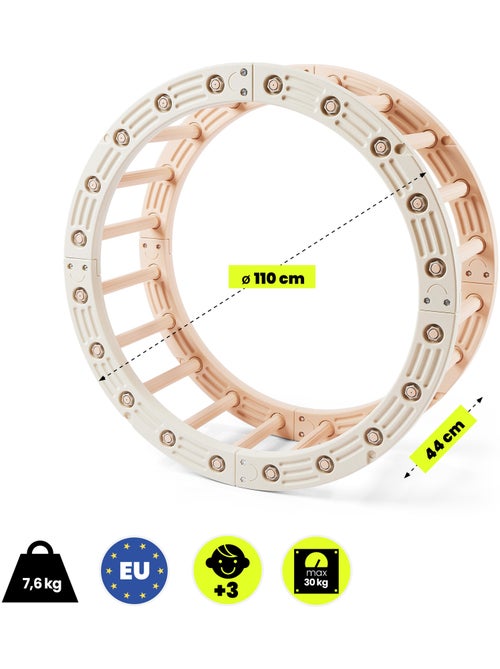 Balanço e roda de ginástica modular 4 em 1 hypermotion para crianças a partir dos 18 meses - Kiabi