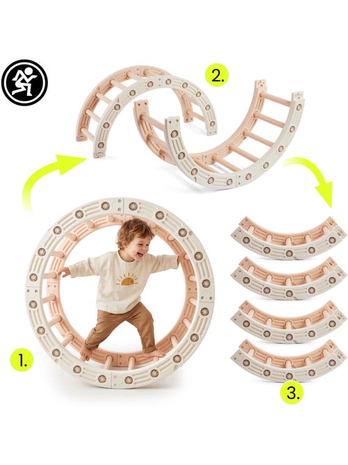Balanço e roda de ginástica modular 4 em 1 hypermotion para crianças a partir dos 18 meses - Kiabi