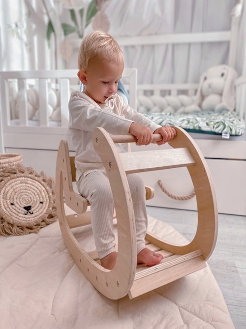 Balanço montessori de madeira natural – cadeira de baloiço a partir dos 12 meses - Kiabi