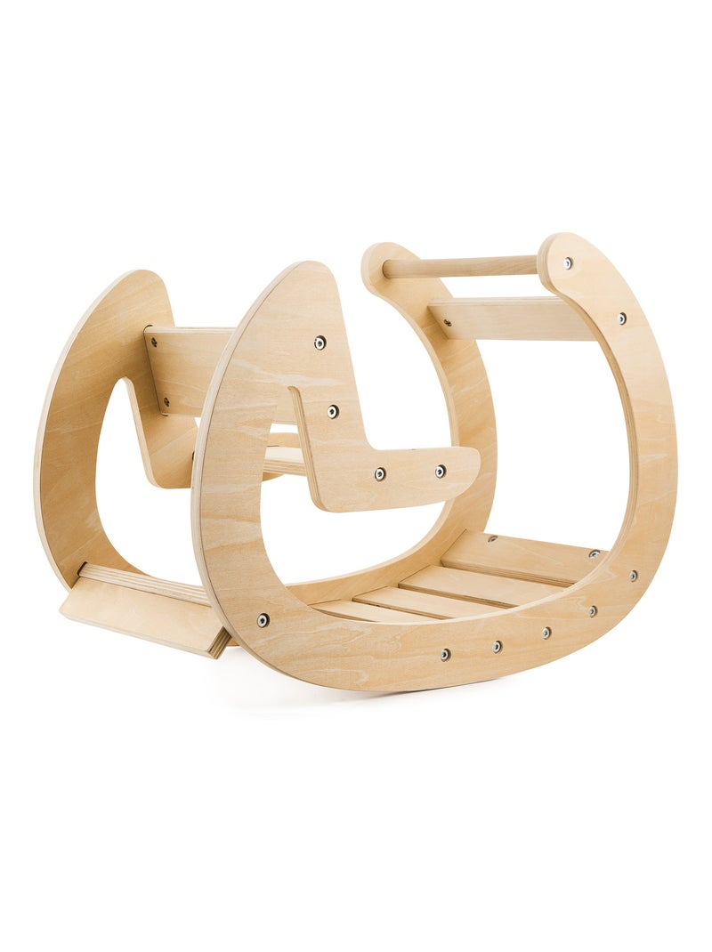 Balanço montessori de madeira natural – cadeira de baloiço a partir dos 12 meses Bege - Kiabi