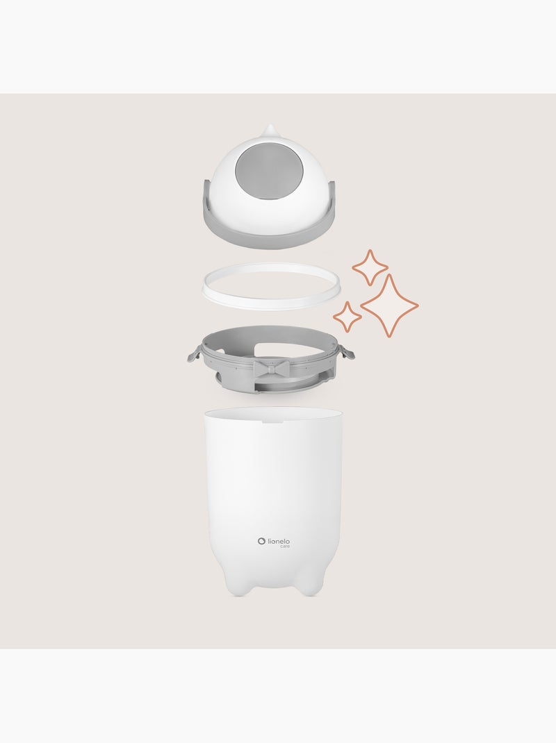 Balde de Fraldas LIONELO Purebin - Hermético - 10 L - Para Sacos Universais Branco - Kiabi
