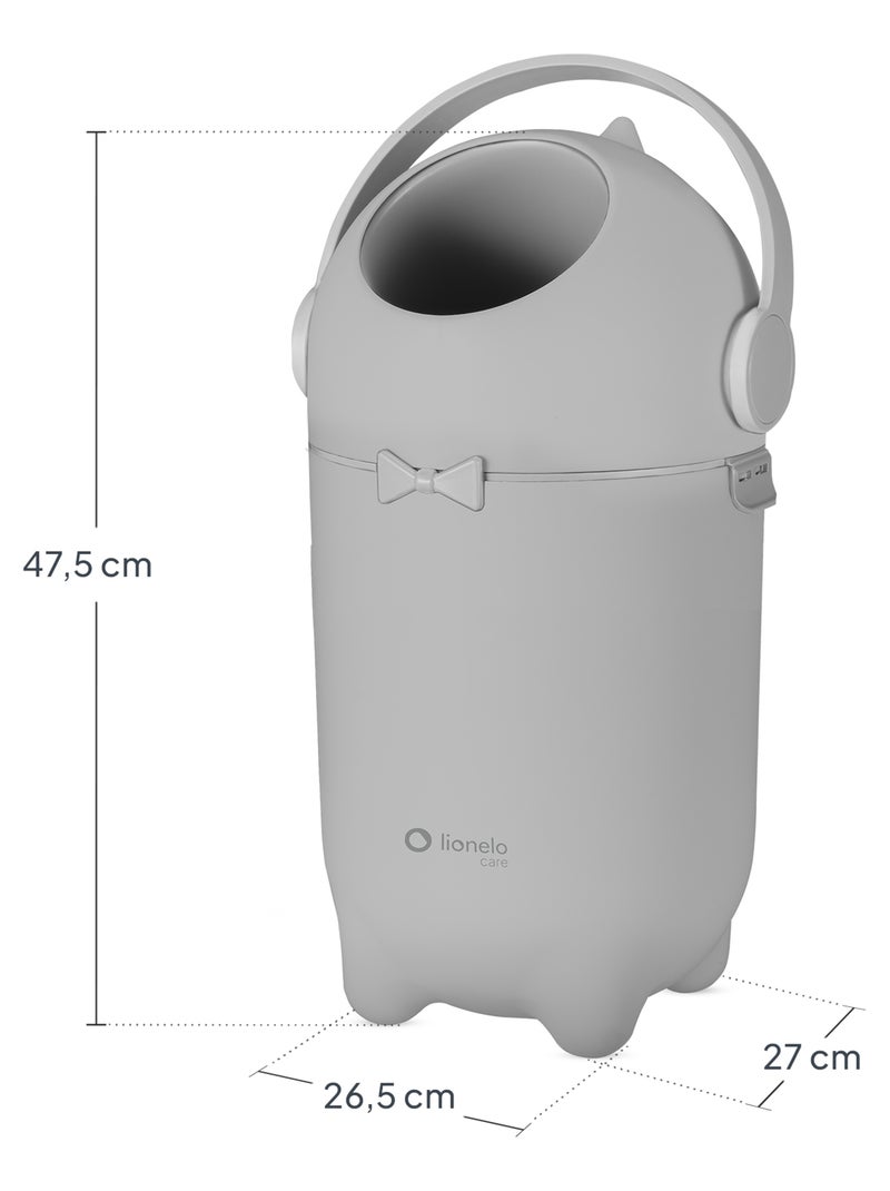 Balde de Fraldas LIONELO Purebin - Hermético - 10 L - Para Sacos Universais Cinza - Kiabi