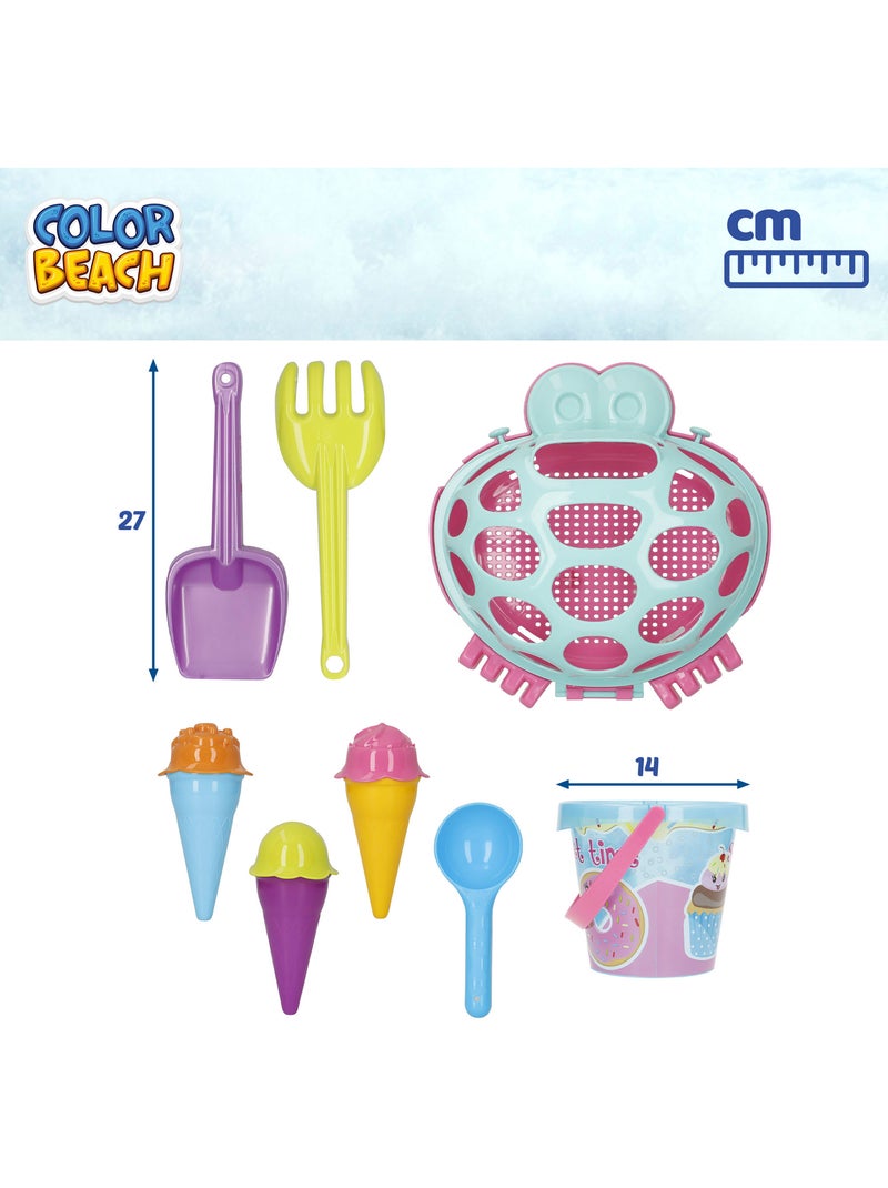 Balde de praia com acessórios e caranguejo color beach N/D - Kiabi