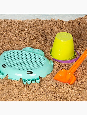 Balde de praia com acessórios e moldes color beach