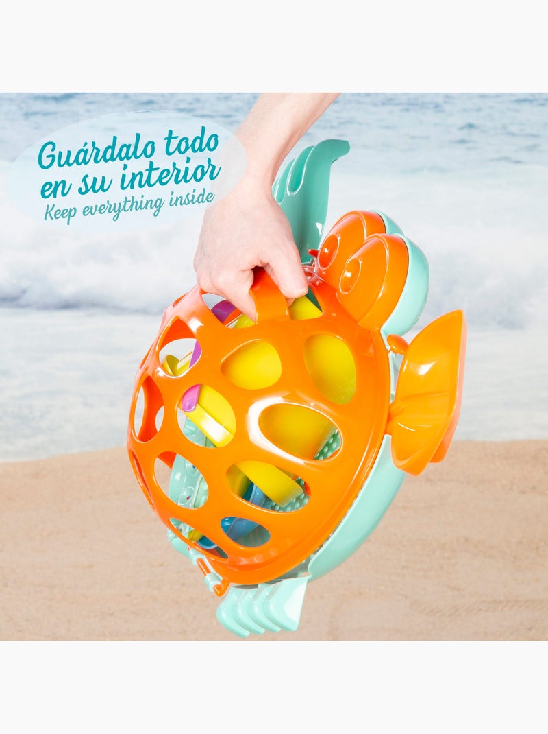 Balde de praia com acessórios e moldes color beach N/D - Kiabi
