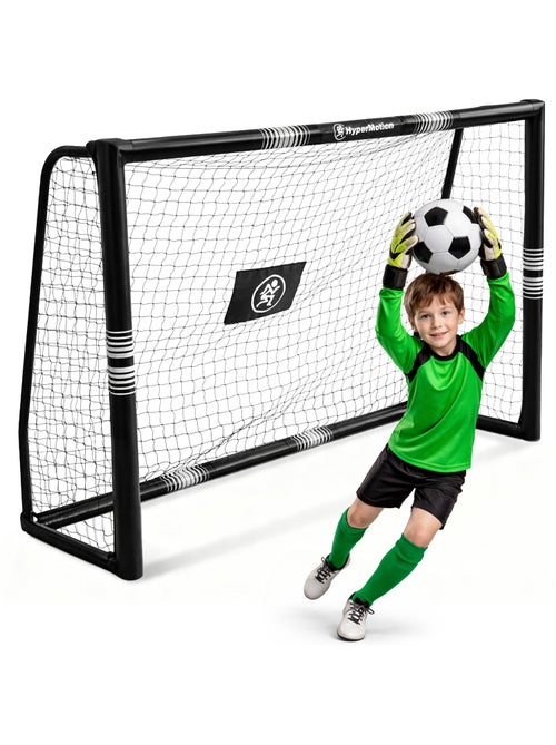Baliza de futebol hypermotion 180 × 120 cm com rede e fixações – preta - Kiabi